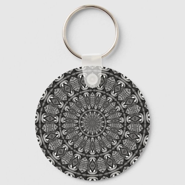 Monokrom Mandala Nyckelring (Framsida)