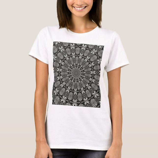 Monokrom Mandala Tee (Framsida)