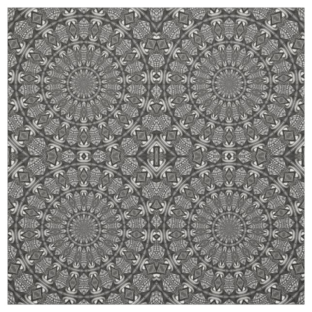 Monokrom Mandala Tyg (Provkarta)