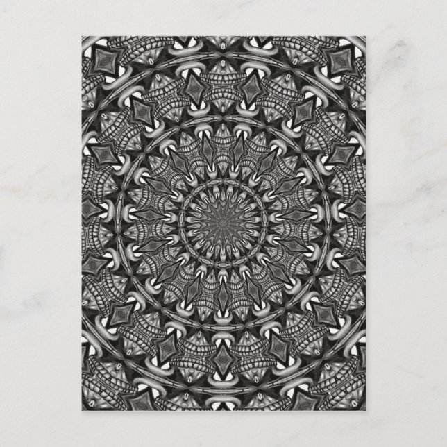 Monokrom Mandala Vykort (Framsida)