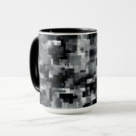 Monokrom Matrixmosaik Mugg