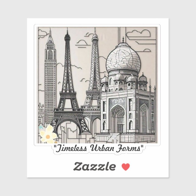 "Monokrom metropolis" Klistermärken (Ark)