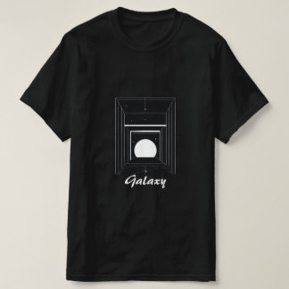 Monokrom minimal Galaxy i kubikens Logotyp T Shirt
