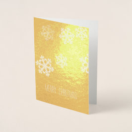 Monokrom minimal snöflammande jul Mönster Folierat Kort