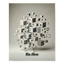 Monokrom minimalism: Flyta Abstrakten för kvadrate