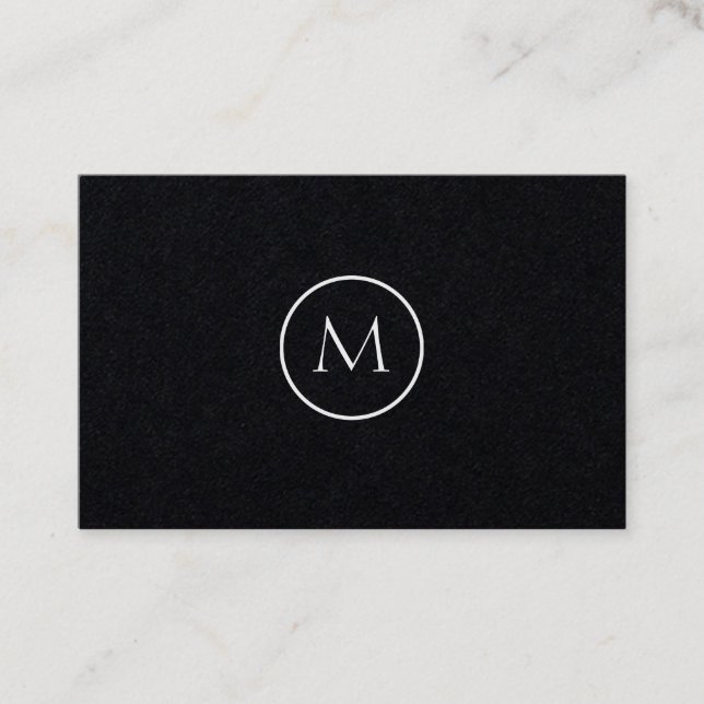 Monokrom Minimalist Monogrammed elegant Visitkort (Framsida)