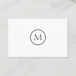 Monokrom Minimalist Monogrammed vitbakgrund Visitkort