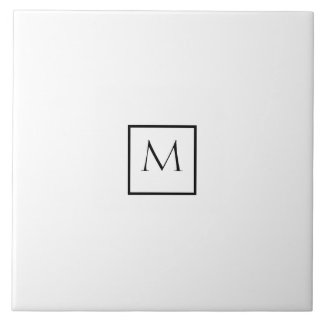 Monokrom, minimalistisk rektangel, monogram kakelplatta