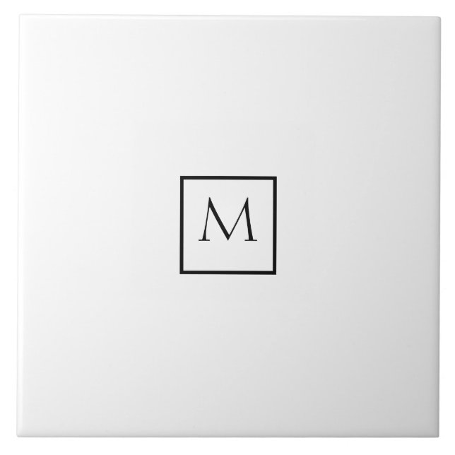 Monokrom, minimalistisk rektangel, monogram kakelplatta (Framsidan)