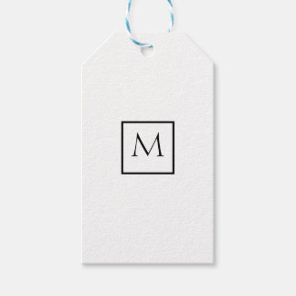 Monokrom, minimalistisk rektangel, monogram presentetikett