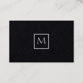 Monokrom minimalistisk rektangulär Monogram Visitkort