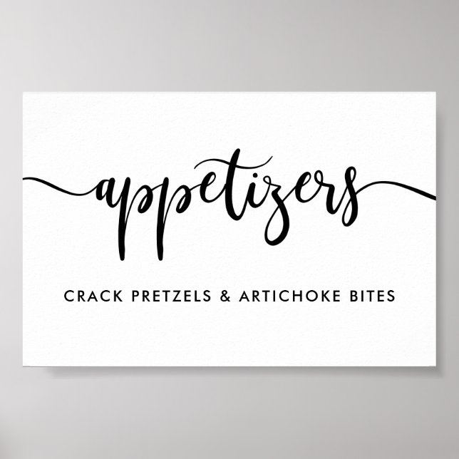 Monokrom modern typografi-apetizers matmärkesnamn poster (Framsidan)