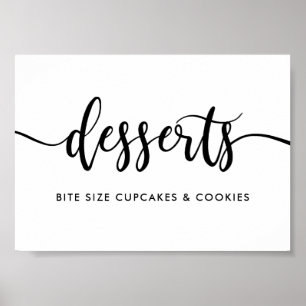 Monokrom modern typografi Desserts Food Sign Poster