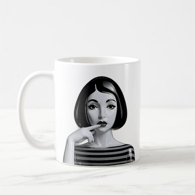 Monokrom mus kaffemugg (Vänster)