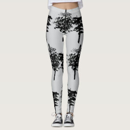 Monokrom naturpromenad: Vinterbenet Gren Leggings