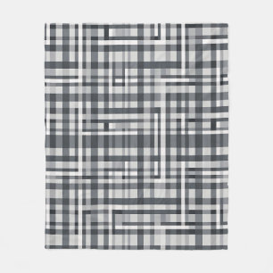 Monokrom Pixel Kontroll Geometriskt Mönster Fleecefilt