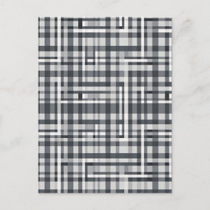 Monokrom Pixel Kontroll Geometriskt Mönster Vykort
