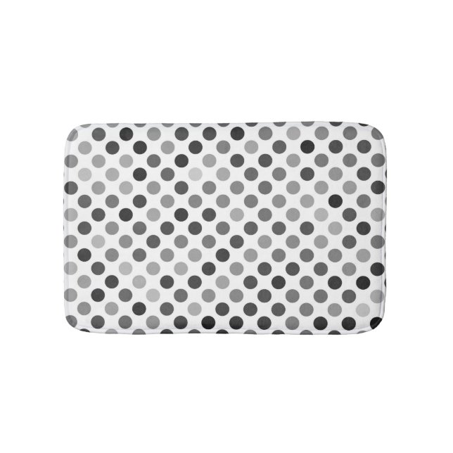 Monokrom Polka Dot Mönster (svarta och vita pricka Badrumsmatta (Framsidan)