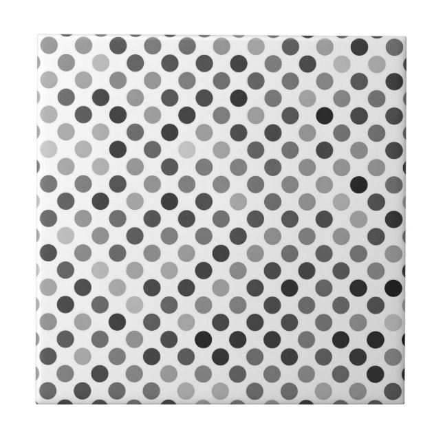 Monokrom Polka Dot Mönster (svarta och vita pricka Kakelplatta (Framsidan)