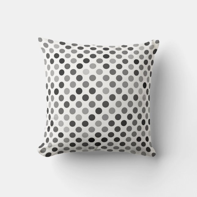Monokrom Polka Dot Mönster (svarta och vita pricka Kudde (Framsida)