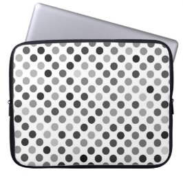 Monokrom Polka Dot Mönster (svarta och vita pricka Laptop Fodral