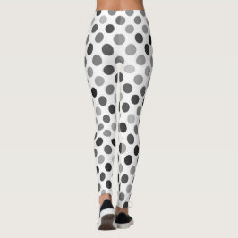 Monokrom Polka Dot Mönster (svarta och vita pricka Leggings