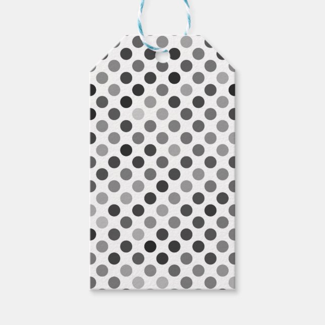 Monokrom Polka Dot Mönster (svarta och vita pricka Presentetikett (Framsidan)