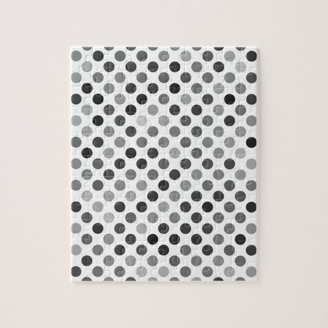 Monokrom Polka Dot Mönster (svarta och vita pricka Pussel (Vertikal)