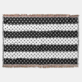 Monokrom polka dotskastfilt filt