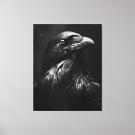 Monokrom Porträtt av Korp Canvastryck