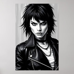 Monokrom rebel glam rock andaaffisch poster