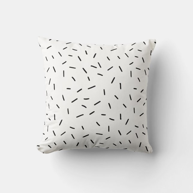 Monokrom | Reversible Black & White Sprinkles Kudde (Framsida)