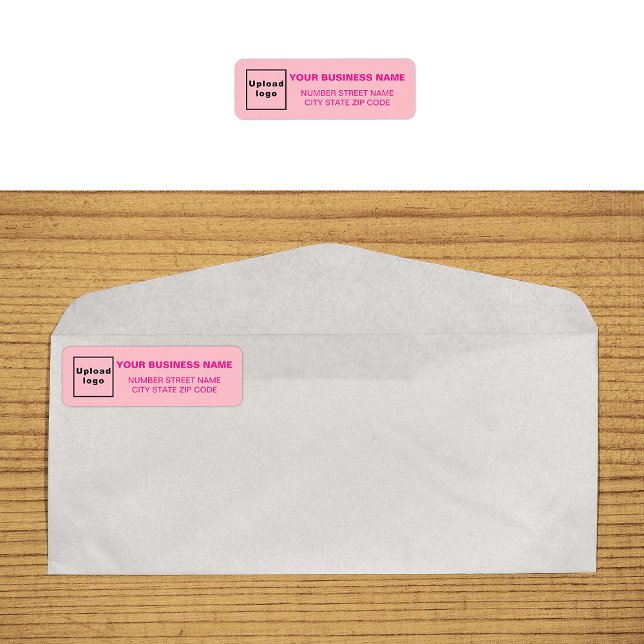 Monokrom Rosa Affär Returadressetikett Returadress Etikett (Monochrome pink return address label on envelope)