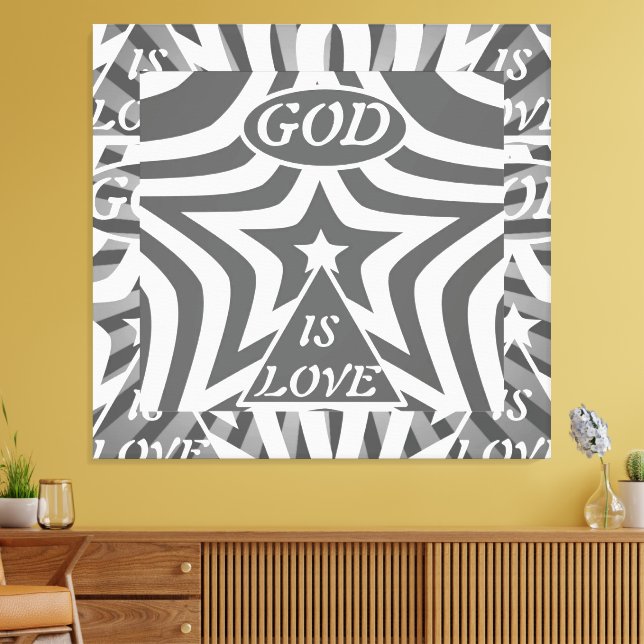 Monokrom stjärna Canvas Print: Elegant svart-vit (Insitu (Vardagsrum))