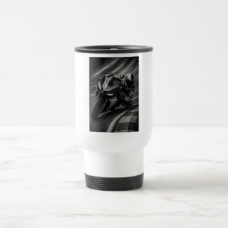 Monokrom Superbike Racing Mosaikkonst Mugg