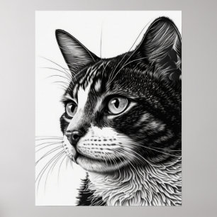 Monokrom svart- och vitpetsfoto poster