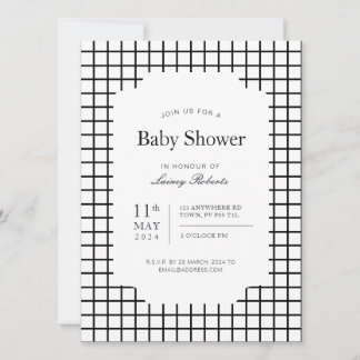 Monokrom svart vit kvadrat, geometrisk belagd inbjudningar