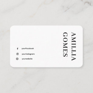 Monokrom Svart & Vitt Trendig Minimalistisk Desi Visitkort