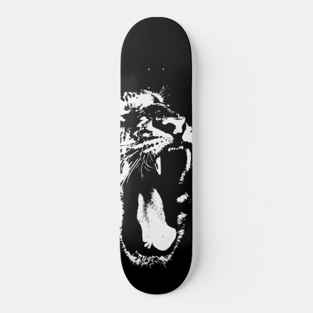Monokrom tiger skateboard bräda 19,5 cm (Framsida)