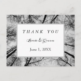 Monokrom treetops tack vykort