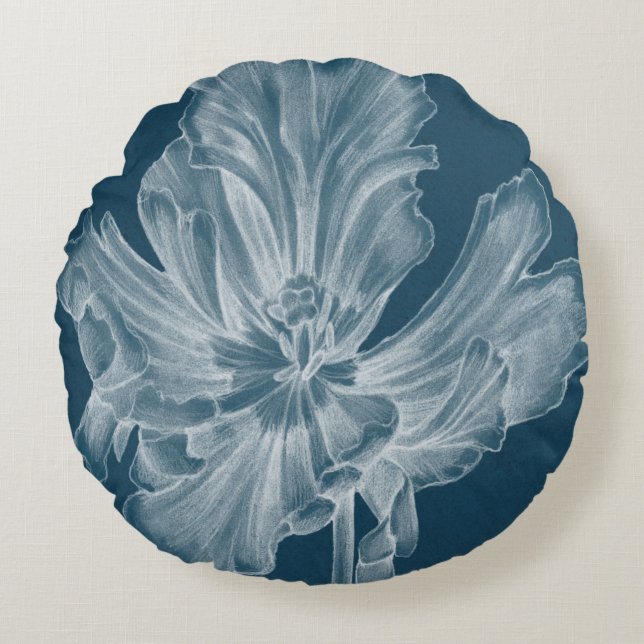 Monokrom Tulip II Rund Kudde (Framsidan)