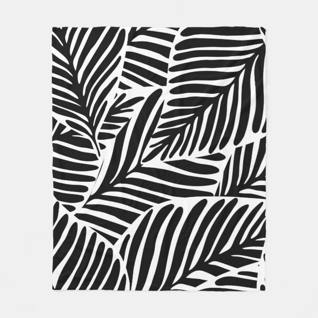 Monokrom ungle Geometric Seamless Mönster Fleecefilt (Framsidan)