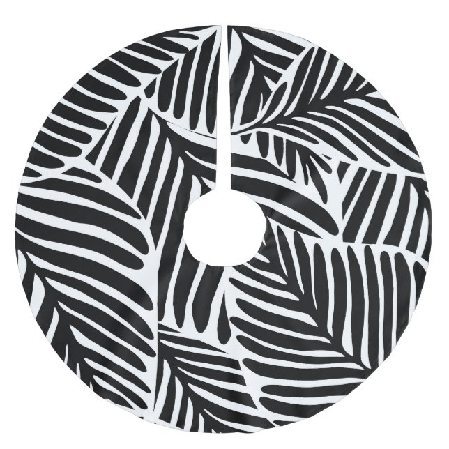 Monokrom ungle Geometric Seamless Mönster Julgransmatta Borstad Polyester (Framsidan)