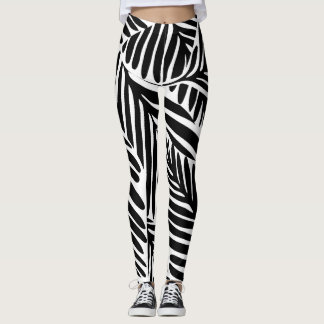 Monokrom ungle Geometric Seamless Mönster Leggings