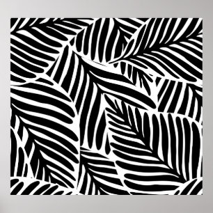 Monokrom ungle Geometric Seamless Mönster Poster