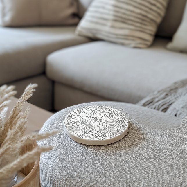 Monokrom våg Mönster Stone Underlägg (Skapare uppladdad)