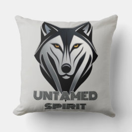 Monokrom Varg Silhouette i en fet Abstrakt Styl Kudde