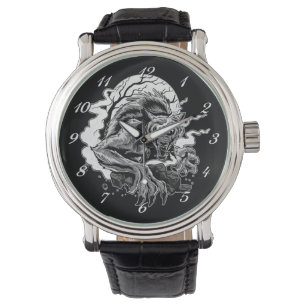 Monokrom varulv Måne Armbandsur