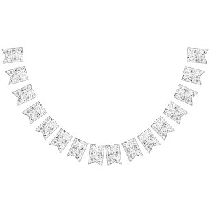 Monokrom vild Flower Vimplar