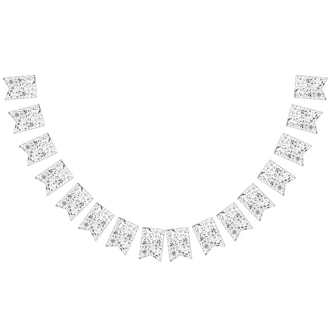 Monokrom vild Flower Vimplar (Alla)